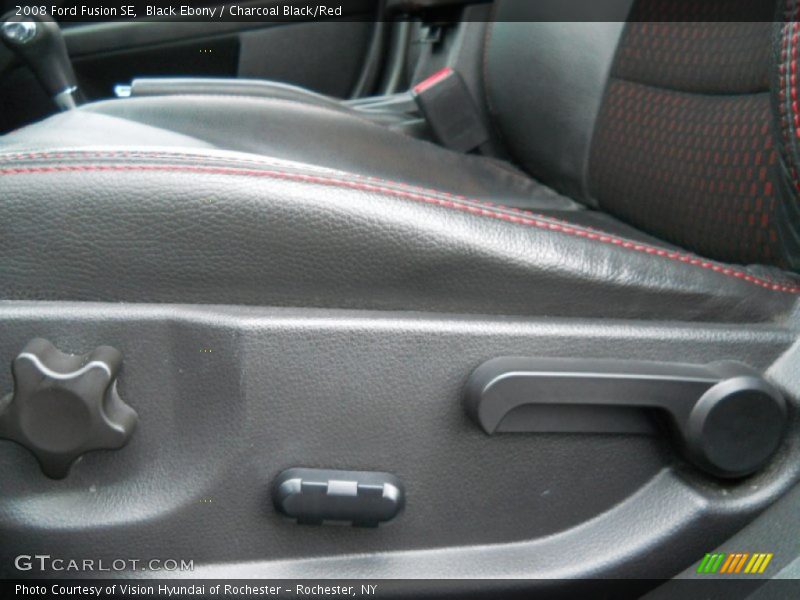 Black Ebony / Charcoal Black/Red 2008 Ford Fusion SE
