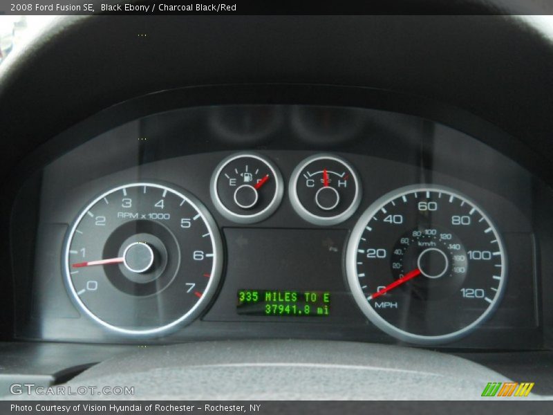 Black Ebony / Charcoal Black/Red 2008 Ford Fusion SE