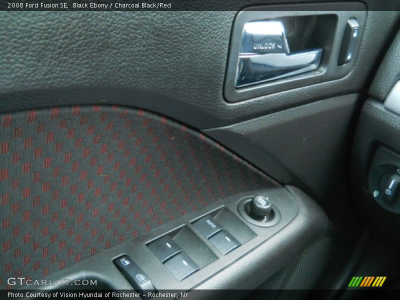Black Ebony / Charcoal Black/Red 2008 Ford Fusion SE