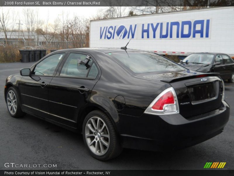 Black Ebony / Charcoal Black/Red 2008 Ford Fusion SE