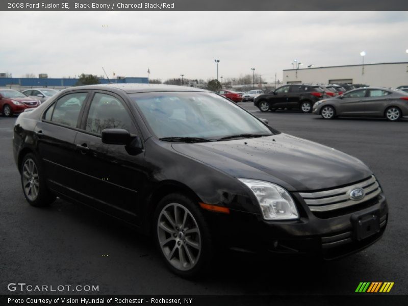 Black Ebony / Charcoal Black/Red 2008 Ford Fusion SE