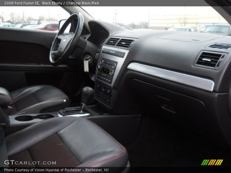 Black Ebony / Charcoal Black/Red 2008 Ford Fusion SE