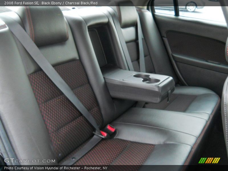 Black Ebony / Charcoal Black/Red 2008 Ford Fusion SE