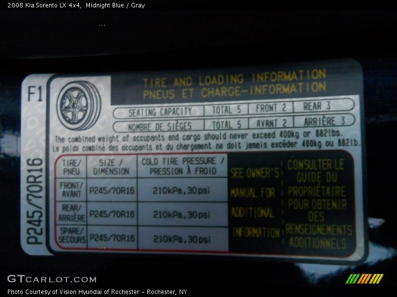 Midnight Blue / Gray 2008 Kia Sorento LX 4x4