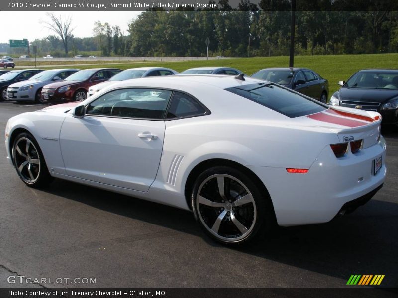 Summit White / Black/Inferno Orange 2010 Chevrolet Camaro SS Coupe