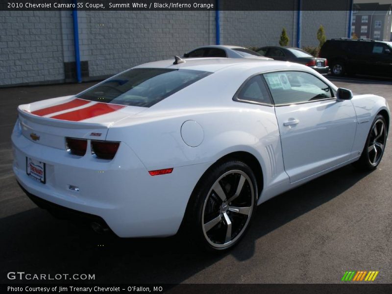 Summit White / Black/Inferno Orange 2010 Chevrolet Camaro SS Coupe