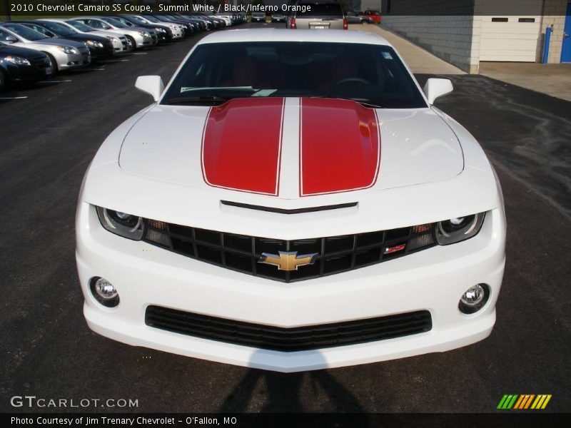 Summit White / Black/Inferno Orange 2010 Chevrolet Camaro SS Coupe