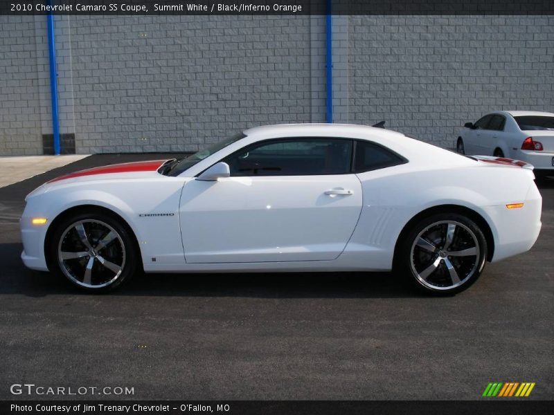 Summit White / Black/Inferno Orange 2010 Chevrolet Camaro SS Coupe