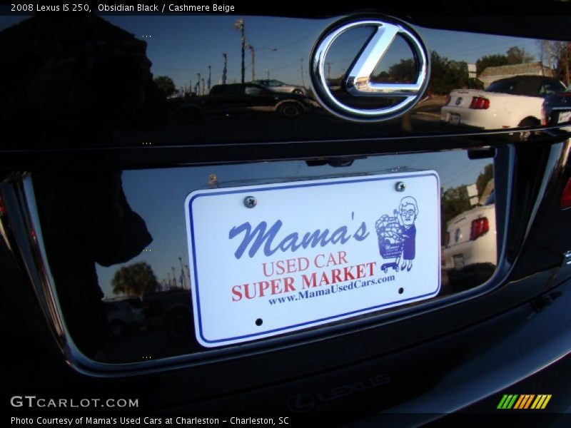 Obsidian Black / Cashmere Beige 2008 Lexus IS 250