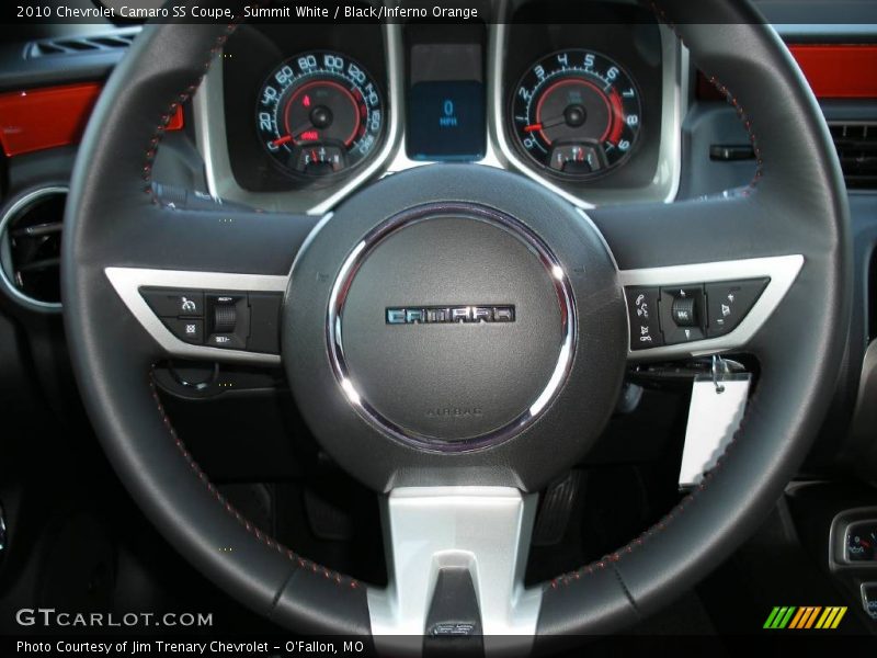 Summit White / Black/Inferno Orange 2010 Chevrolet Camaro SS Coupe