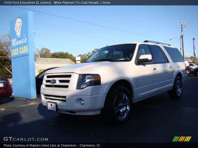 White Platinum Tri-Coat Metallic / Stone 2009 Ford Expedition EL Limited