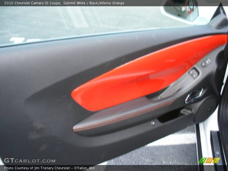 Summit White / Black/Inferno Orange 2010 Chevrolet Camaro SS Coupe