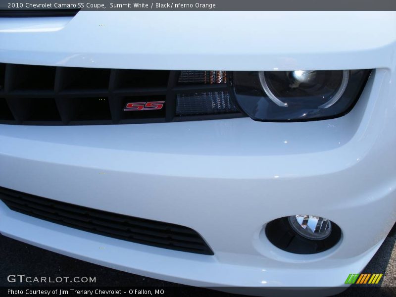 Summit White / Black/Inferno Orange 2010 Chevrolet Camaro SS Coupe