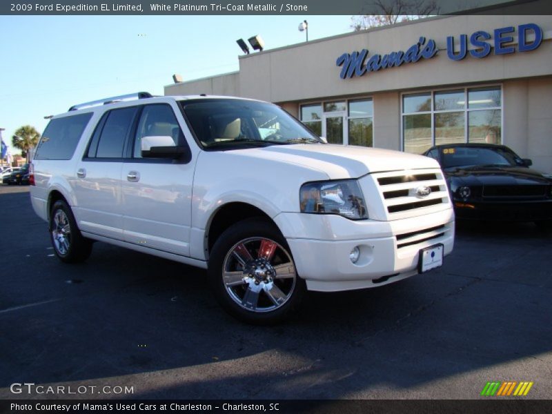 White Platinum Tri-Coat Metallic / Stone 2009 Ford Expedition EL Limited
