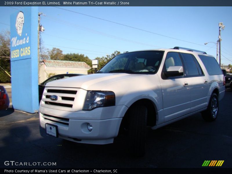 White Platinum Tri-Coat Metallic / Stone 2009 Ford Expedition EL Limited