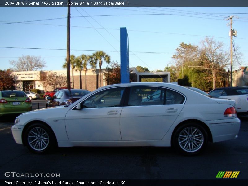 Alpine White / Dark Beige/Beige III 2004 BMW 7 Series 745Li Sedan