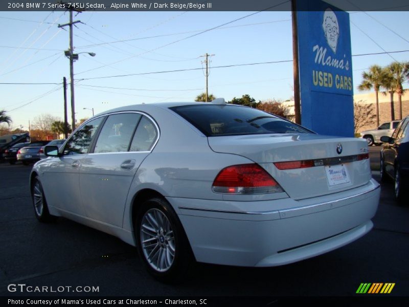 Alpine White / Dark Beige/Beige III 2004 BMW 7 Series 745Li Sedan