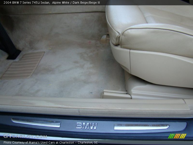 Alpine White / Dark Beige/Beige III 2004 BMW 7 Series 745Li Sedan