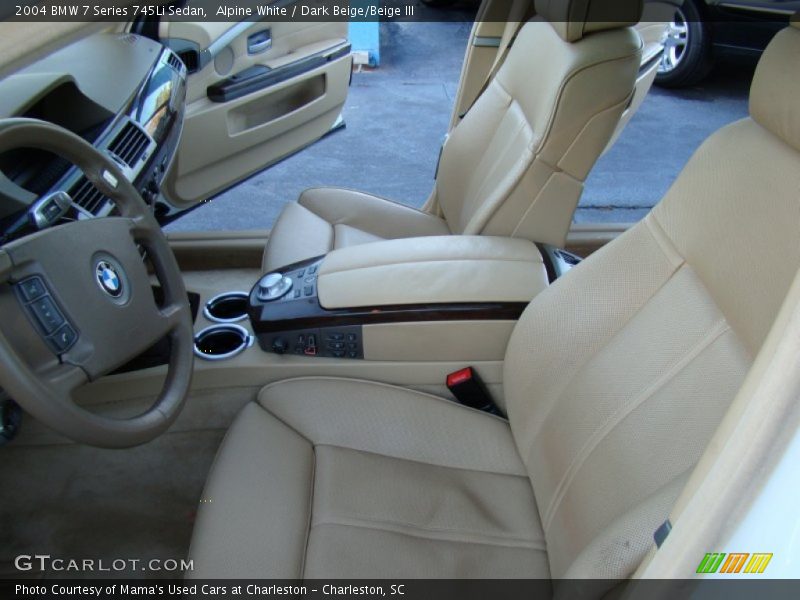 Alpine White / Dark Beige/Beige III 2004 BMW 7 Series 745Li Sedan