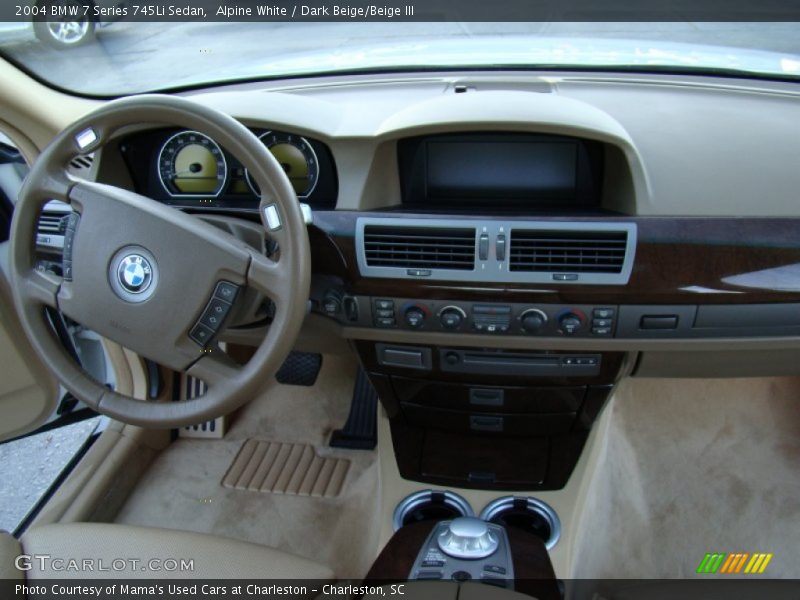 Alpine White / Dark Beige/Beige III 2004 BMW 7 Series 745Li Sedan