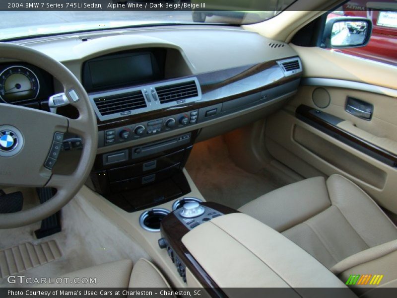Alpine White / Dark Beige/Beige III 2004 BMW 7 Series 745Li Sedan