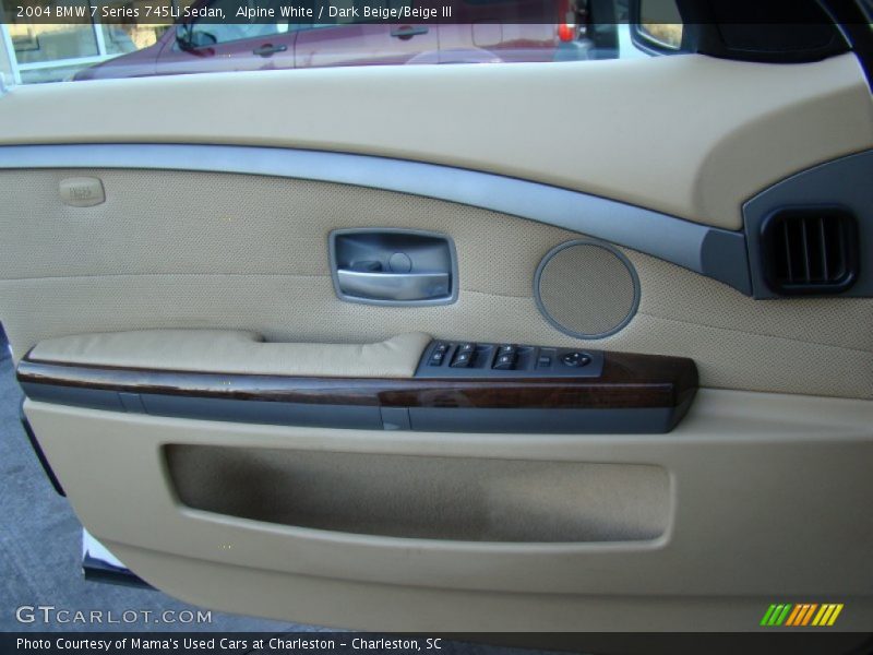 Alpine White / Dark Beige/Beige III 2004 BMW 7 Series 745Li Sedan