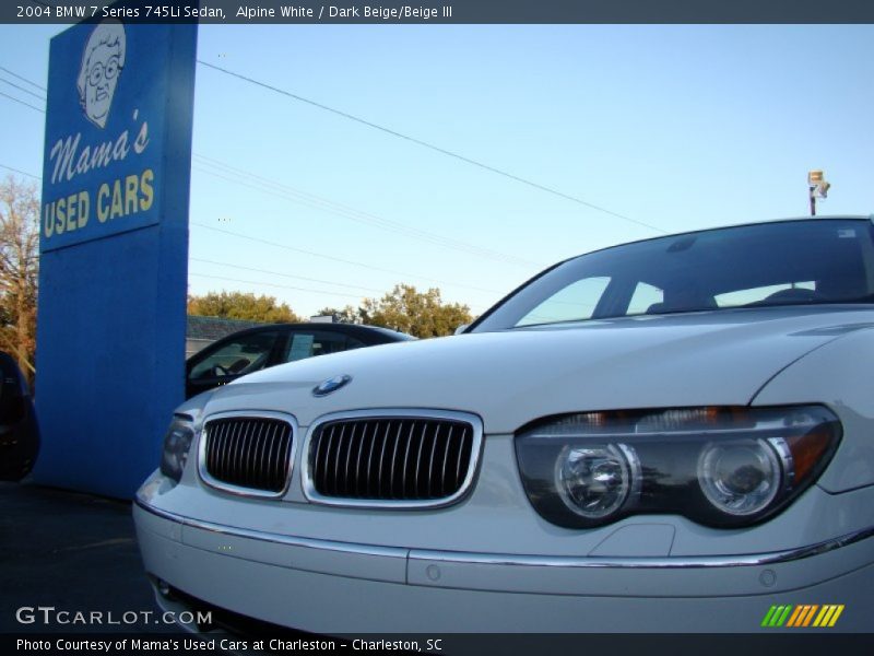 Alpine White / Dark Beige/Beige III 2004 BMW 7 Series 745Li Sedan