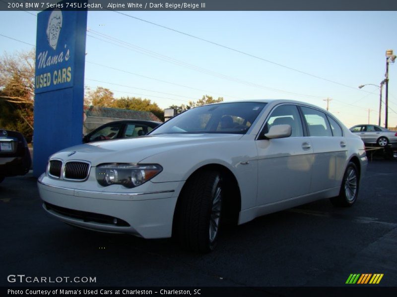 Alpine White / Dark Beige/Beige III 2004 BMW 7 Series 745Li Sedan