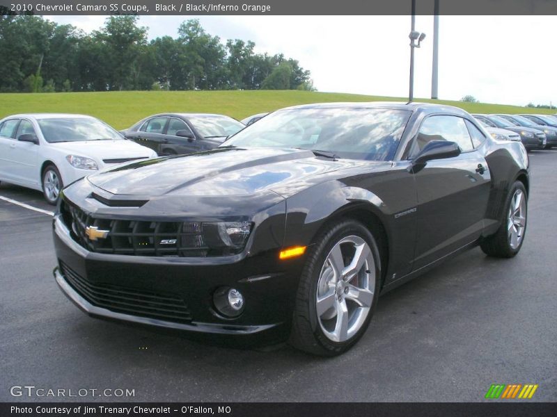 Black / Black/Inferno Orange 2010 Chevrolet Camaro SS Coupe