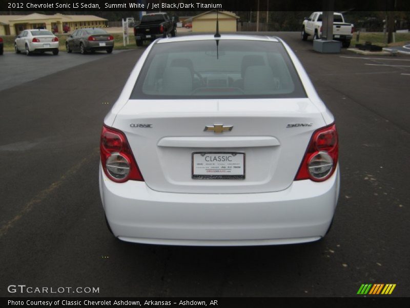 Summit White / Jet Black/Dark Titanium 2012 Chevrolet Sonic LS Sedan