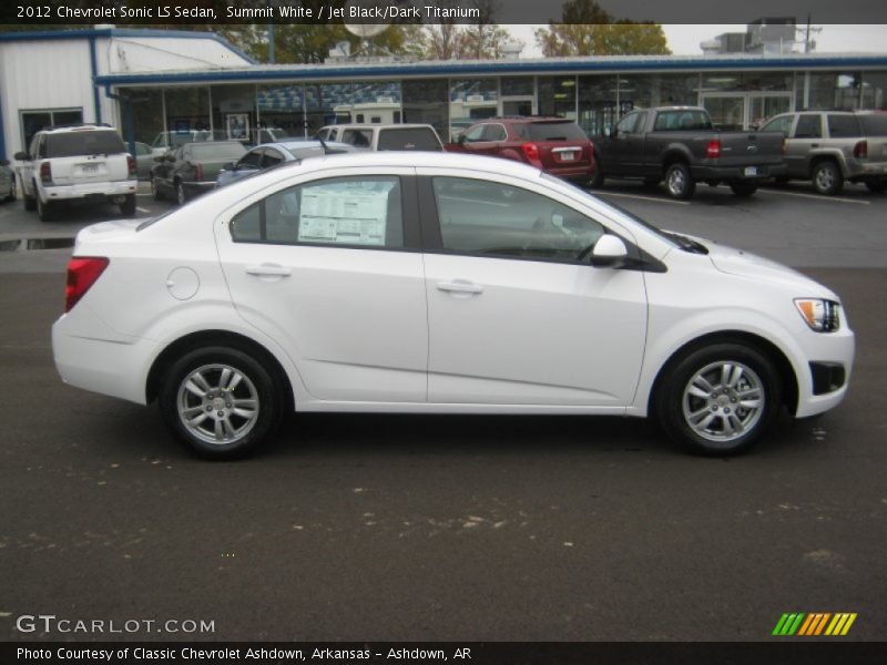 Summit White / Jet Black/Dark Titanium 2012 Chevrolet Sonic LS Sedan