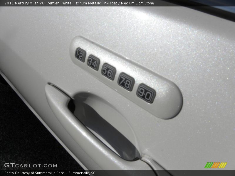 White Platinum Metallic Tri- coat / Medium Light Stone 2011 Mercury Milan V6 Premier