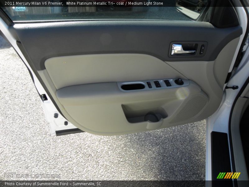 White Platinum Metallic Tri- coat / Medium Light Stone 2011 Mercury Milan V6 Premier
