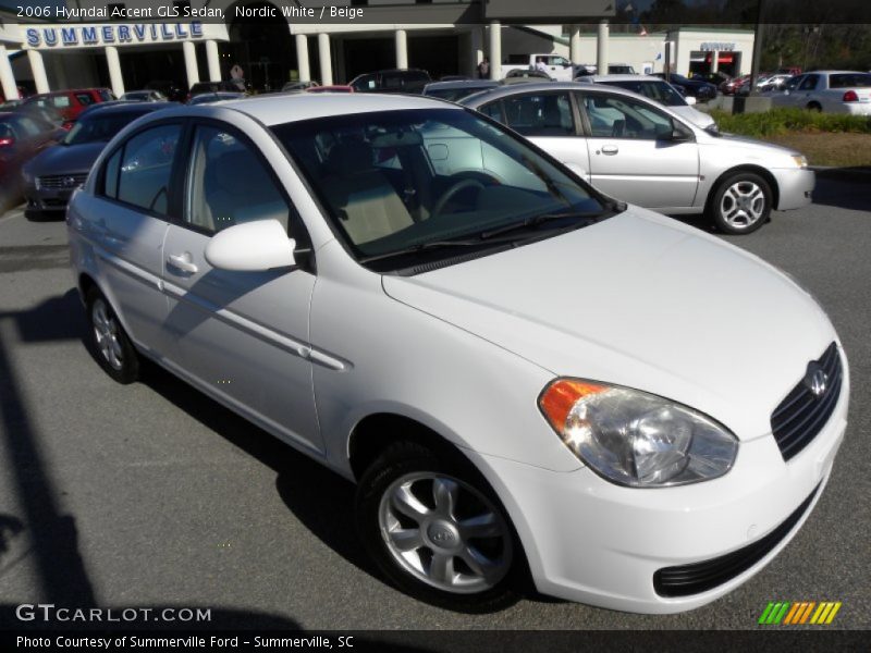 Nordic White / Beige 2006 Hyundai Accent GLS Sedan