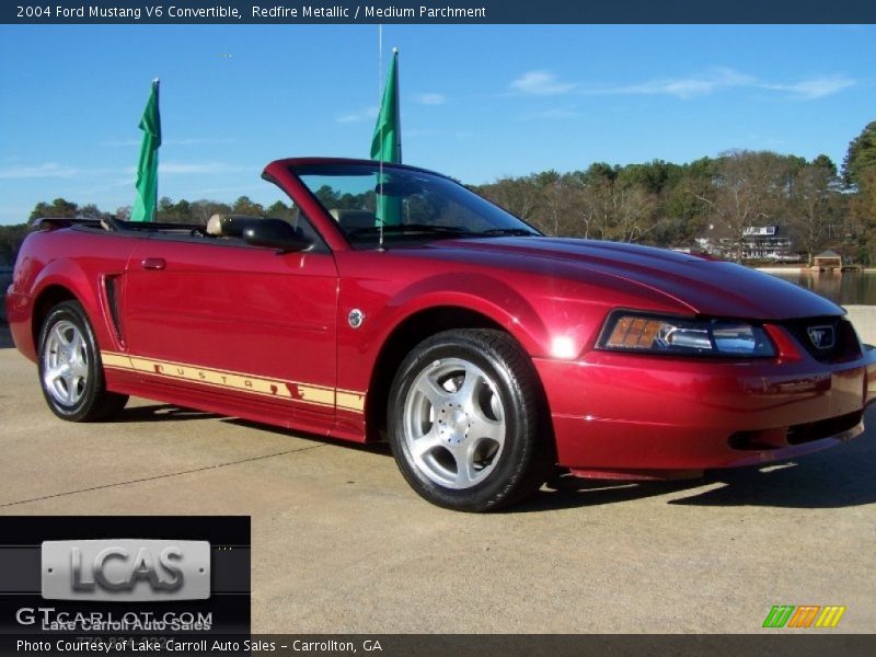 Redfire Metallic / Medium Parchment 2004 Ford Mustang V6 Convertible