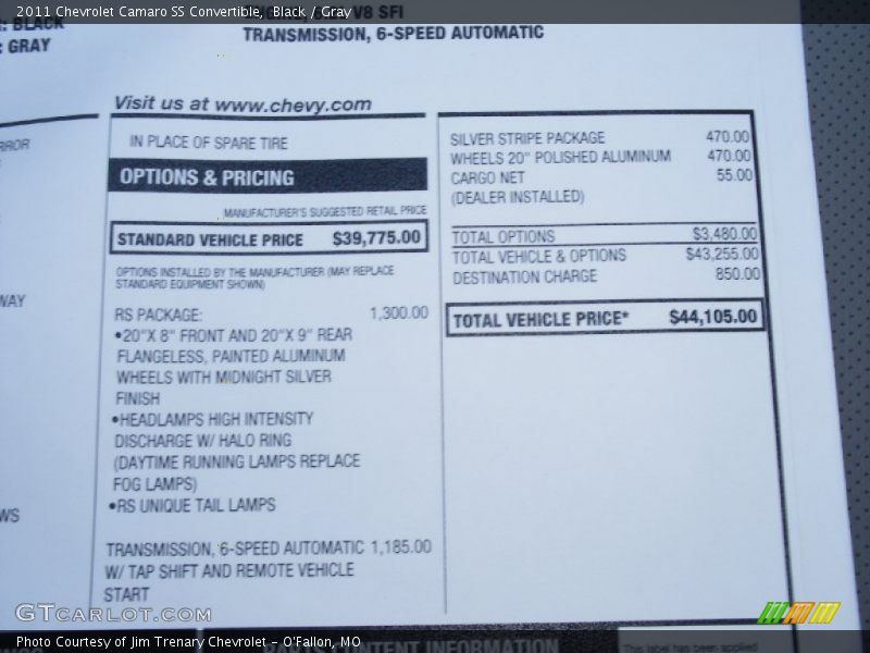 MSRP - 2011 Chevrolet Camaro SS Convertible