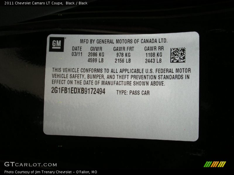 Black / Black 2011 Chevrolet Camaro LT Coupe