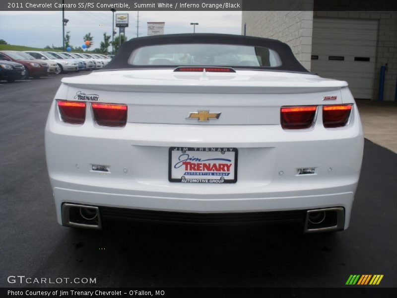 Summit White / Inferno Orange/Black 2011 Chevrolet Camaro SS/RS Convertible