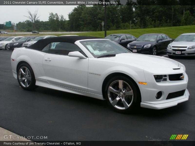 Summit White / Inferno Orange/Black 2011 Chevrolet Camaro SS/RS Convertible