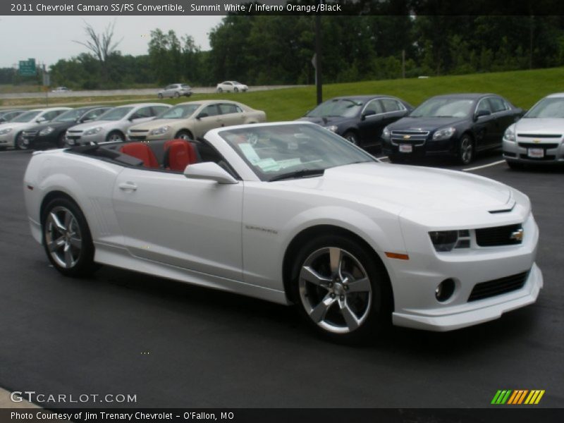 Summit White / Inferno Orange/Black 2011 Chevrolet Camaro SS/RS Convertible