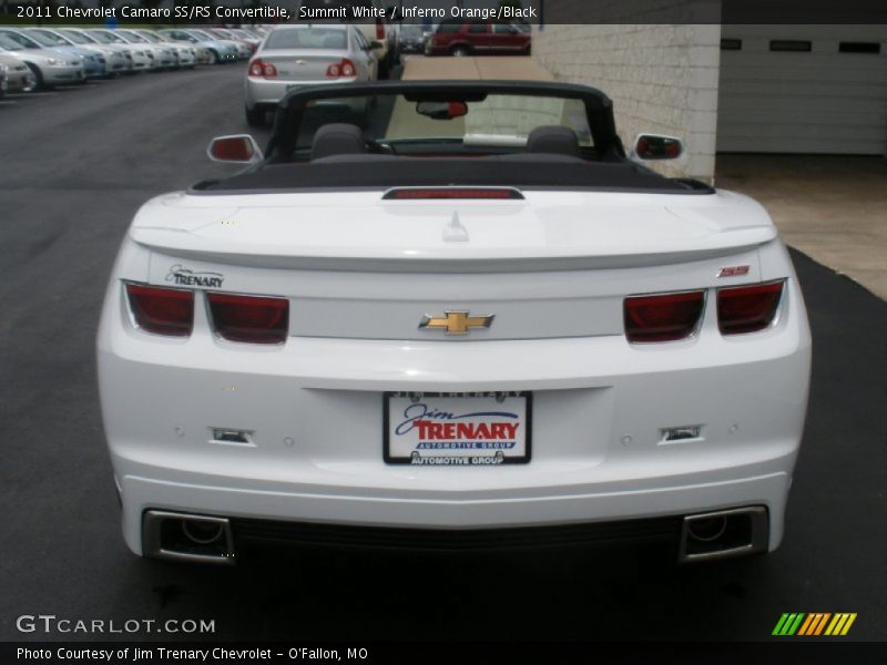 Summit White / Inferno Orange/Black 2011 Chevrolet Camaro SS/RS Convertible