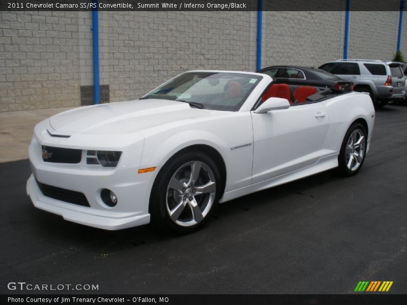 Summit White / Inferno Orange/Black 2011 Chevrolet Camaro SS/RS Convertible