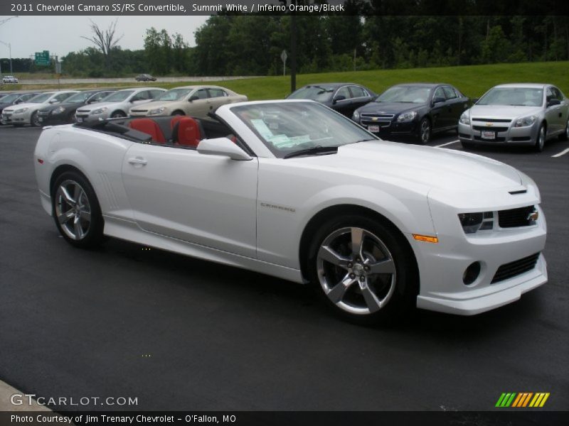 Summit White / Inferno Orange/Black 2011 Chevrolet Camaro SS/RS Convertible
