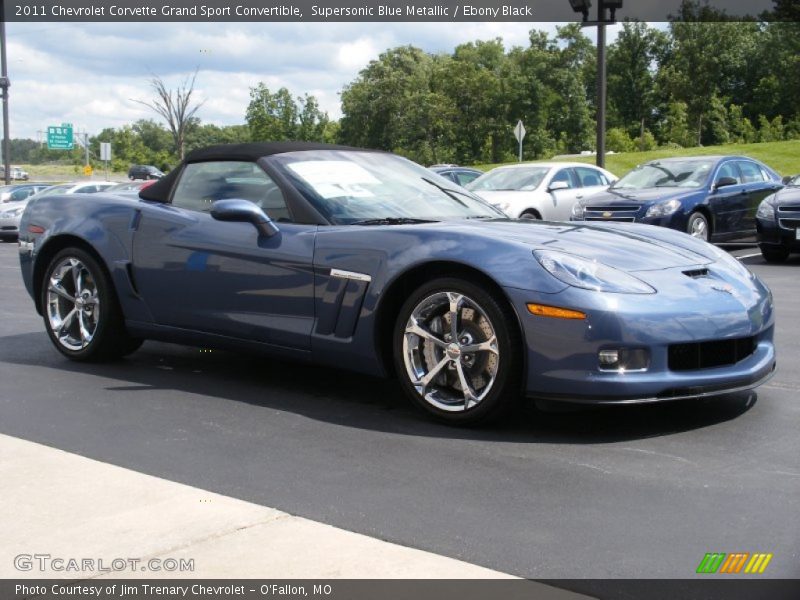 Supersonic Blue Metallic / Ebony Black 2011 Chevrolet Corvette Grand Sport Convertible