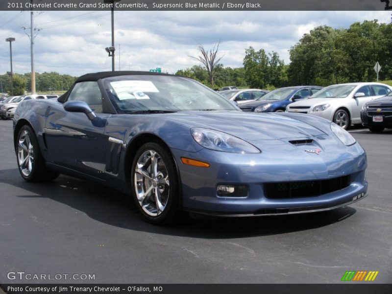 Supersonic Blue Metallic / Ebony Black 2011 Chevrolet Corvette Grand Sport Convertible