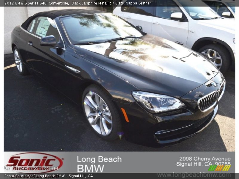 Black Sapphire Metallic / Black Nappa Leather 2012 BMW 6 Series 640i Convertible