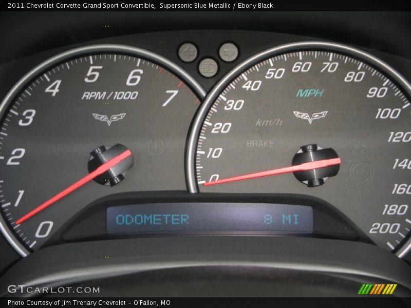 Supersonic Blue Metallic / Ebony Black 2011 Chevrolet Corvette Grand Sport Convertible