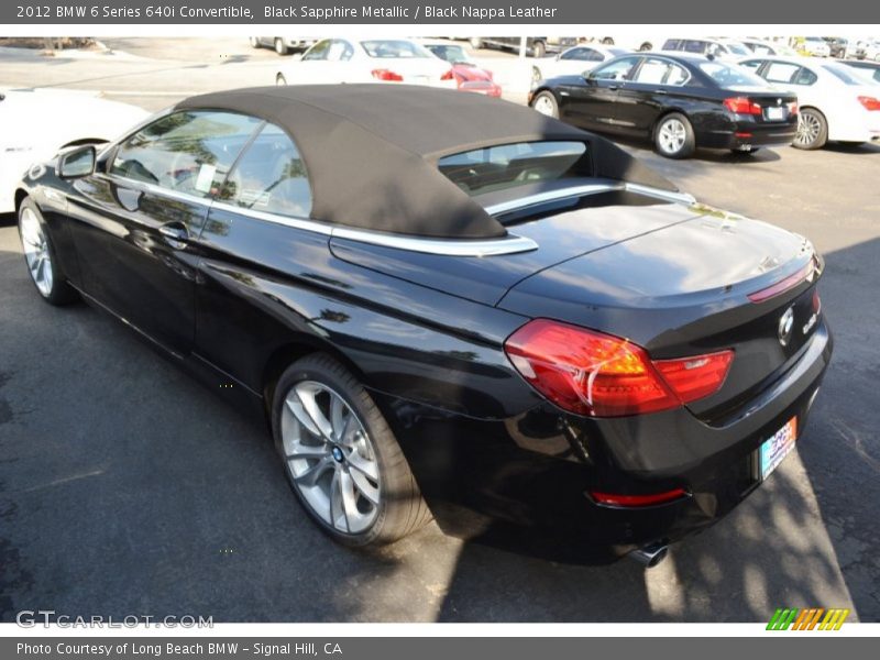 Black Sapphire Metallic / Black Nappa Leather 2012 BMW 6 Series 640i Convertible