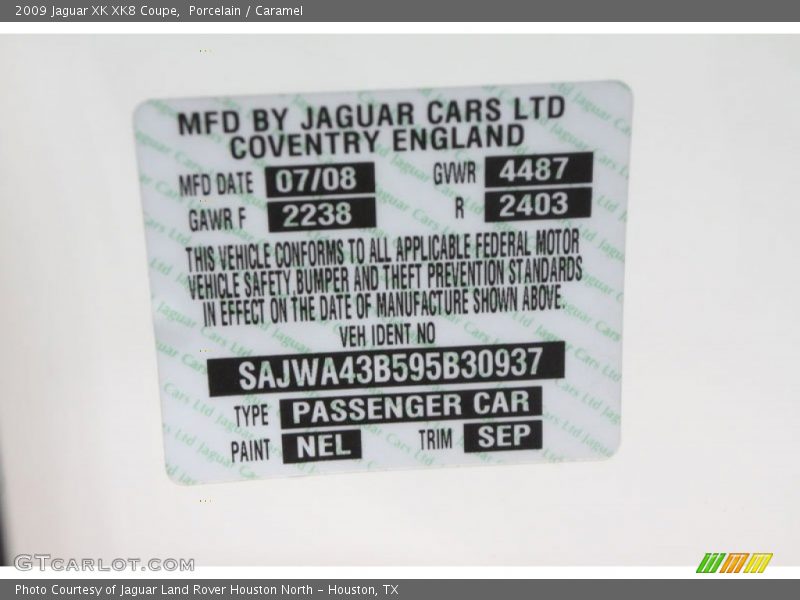 NEL - 2009 Jaguar XK XK8 Coupe