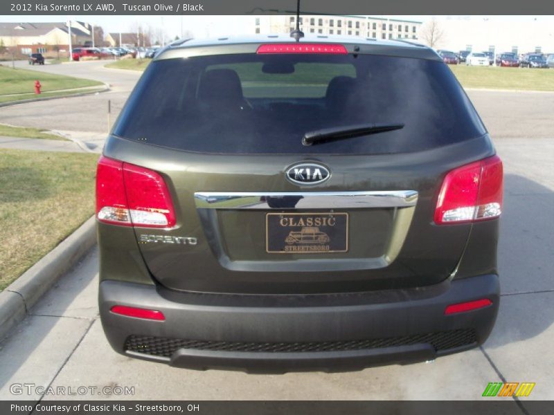 Tuscan Olive / Black 2012 Kia Sorento LX AWD